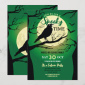 Vogel Halloween Crow Spooky Haunted Party Kaart (Voorkant / Achterkant)