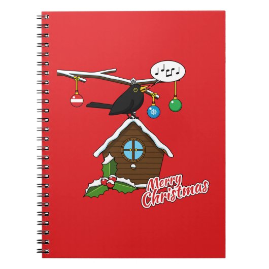 Vogel House Merry Kerstmis Notitieboek (Voorkant)