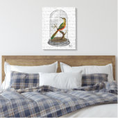 Vogel in Bell Jar Canvas Afdruk (Insitu (Slaapkamer))