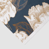 Vogel in bloei marine wit en goud tissuepapier (Detail)