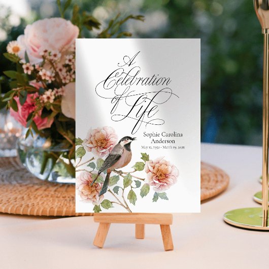 Vogel in bloemen viering van het levensprogramma programma