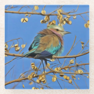 Vogel in Boom Foto Glazen Onderzetter