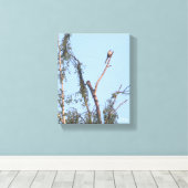 Vogel in Boom Muurkunst Canvas Afdruk (Insitu (Houten vloer))