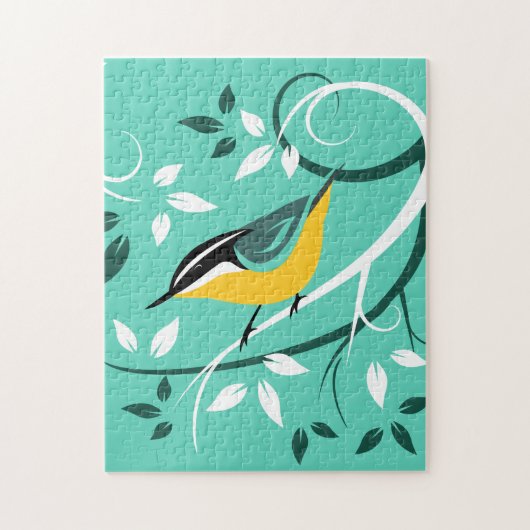 Vogel in de boom legpuzzel (Verticaal)