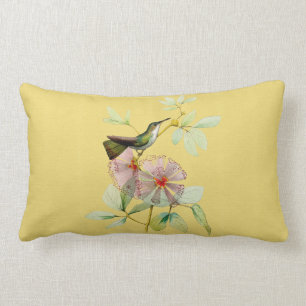 Vogel in de Powder Puff-boom Botanische lumbar Pil Kussen