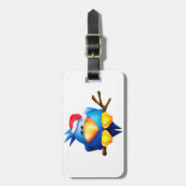 Vogel in een kerstmuts bagagelabel (Voorkant verticaal)