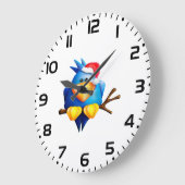 Vogel in een kerstmuts grote klok (Hoek)