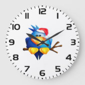 Vogel in een kerstmuts grote klok (Voorkant)