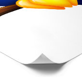 Vogel in een kerstmuts poster (Hoek)