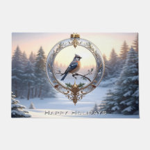 Vogel in Kerst Ornament Deurmat