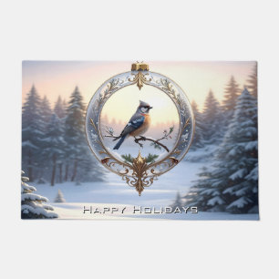Vogel in Kerst Ornament Deurmat