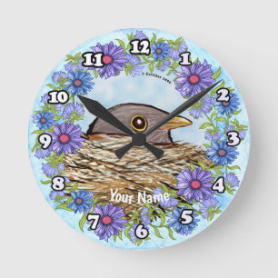 Vogel in nest klok