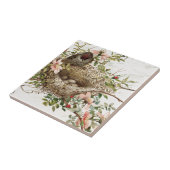 vogel in nestdierafdrukken tegeltje (Zijkant)