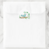 Vogel in nesten ronde sticker (Tas)