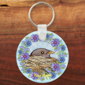 Vogel in nestsleutelhanger sleutelhanger (Voorkant)