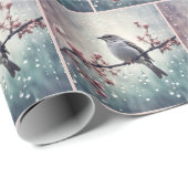 Vogel in regendruppels cadeaupapier (Rol Hoek)