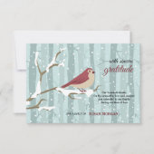 Vogel in Snow Bereavement - Hartelijk dank Bedankkaart (Voorkant)