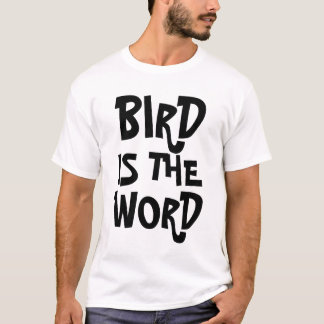 Vogel is het woord t-shirt