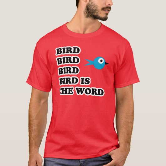 Vogel is het woord TShirt (Voorkant)