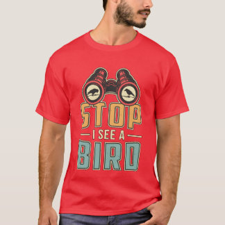 Vogel kijken Retro Stop Ik zie een vogel watcher l T-shirt