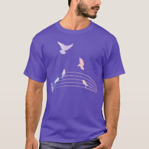 Vogel kleurrijke muzieknoot t-shirt