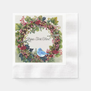 Vogel & krans papier servetten