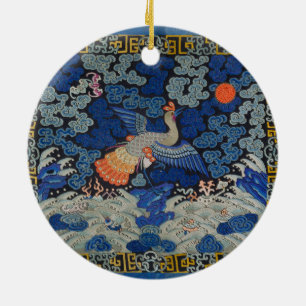 Vogel Kunstwerk Kuif Chinese borduurwerk kunstwerk Keramisch Ornament
