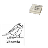 Vogel Mees Zangvogel Geborduurde Naam Rubberstempel (Gestempeld)