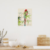 Vogel met Bamboe Leaves Poster (Keuken)