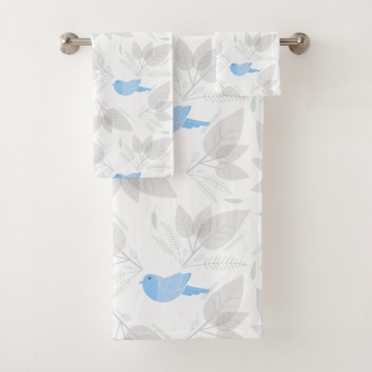 Vogel met bladeren van Floral Bad Handdoek (Insitu)