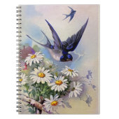vogel met bloemen NoteBook Notitieboek (Voorkant)