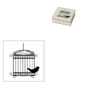 Vogel met een Fancy vogelstempel Rubberstempel (Gestempeld)