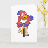 Vogel met fiets kaart (Gele Bloem)