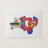 Vogel met fiets legpuzzel (Horizontaal)