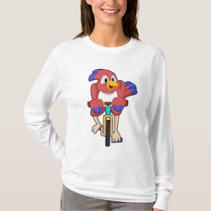 Vogel met fiets t-shirt