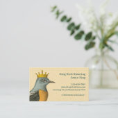  vogel met gouden kroon visitekaartje (Staand voorkant)
