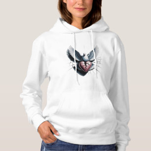 vogel met grote vleugels, gebroken hart, T-shirt