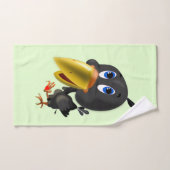 Vogel met hartenwashanddoekset - uw kleuren bad handdoek (Handdoek)