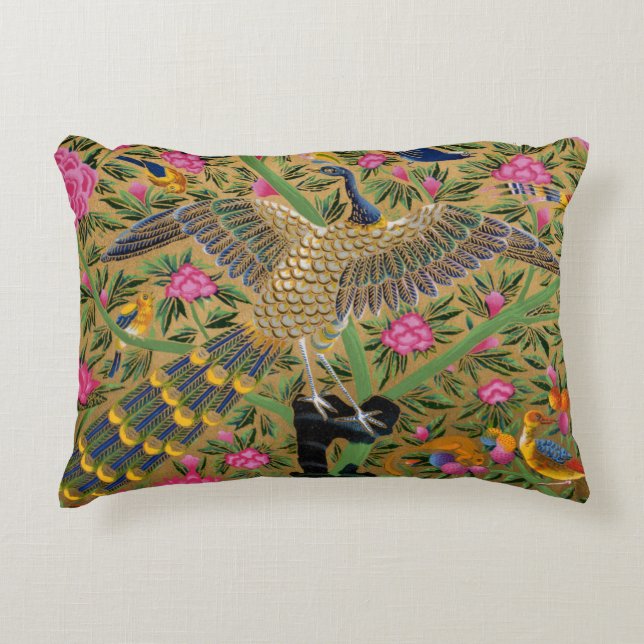 Vogel met honderd oyes Accent Pillow Kussen (Voorkant)