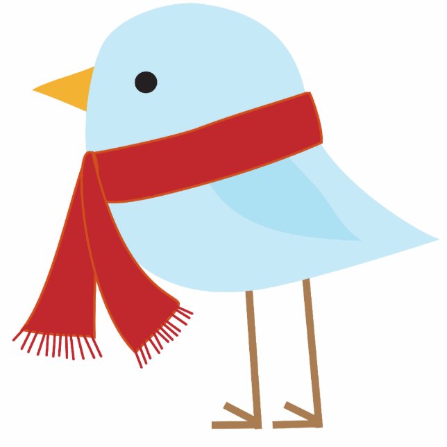 Vogel met kerstversiering Scarf Fotobeeldje Ornament (Voorkant)