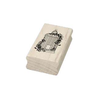 Vogel met olievloeistof 	rubberstempel