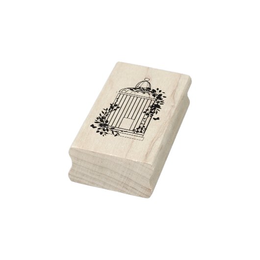 Vogel met olievloeistof rubberstempel (Stempel)
