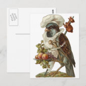 Vogel met Pet van voedsel en kaas Briefkaart (Voorkant / Achterkant)