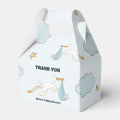 Vogel met Schattige Kind Het is een jongensuitnodi Bedankdoosjes (Voorkant Zijde)