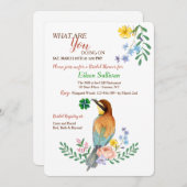 Vogel met Shamrock uitnodiging (Voorkant / Achterkant)