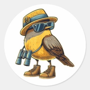 Vogel Nerd Grappig Vogel Kijken Vogelliefhebber W Ronde Sticker