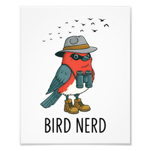 Vogel Nerd Grappige Vogel Kijken Vogelliefhebber Foto Afdruk
