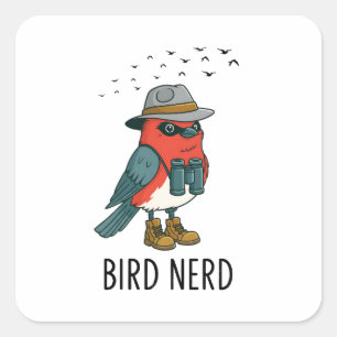 Vogel Nerd Grappige Vogel Kijken Vogelliefhebber Vierkante Sticker