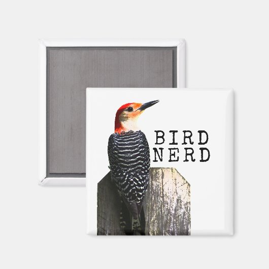 Vogel Nerd Roodbuikspecht Magneet (Voorkant / Achterkant)
