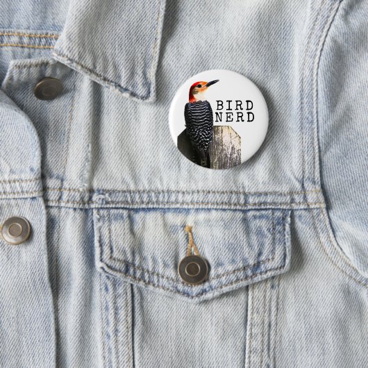 Vogel Nerd Roodbuikspecht Ronde Button 5,7 Cm (In situ)